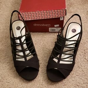 DRESSBARN YERA black elastic strappy heels